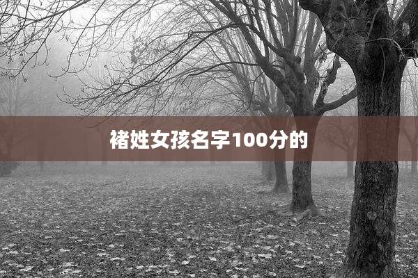 褚姓女孩名字100分的