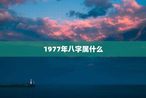 1977年八字属什么