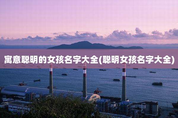 寓意聪明的女孩名字大全(聪明女孩名字大全)