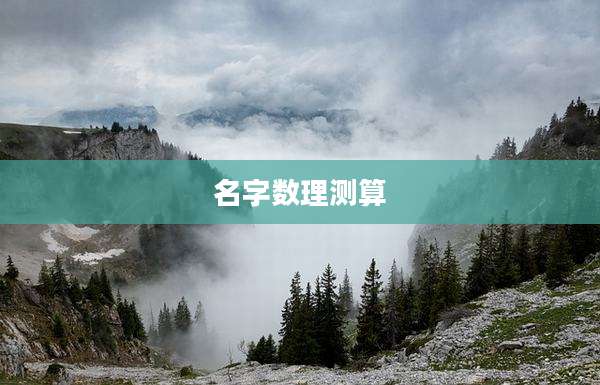 名字数理测算