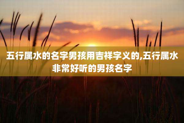 五行属水的名字男孩用吉祥字义的,五行属水非常好听的男孩名字