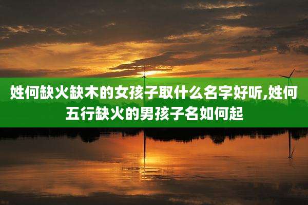 姓何缺火缺木的女孩子取什么名字好听,姓何五行缺火的男孩子名如何起