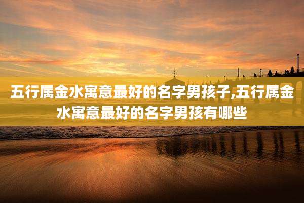 五行属金水寓意最好的名字男孩子,五行属金水寓意最好的名字男孩有哪些