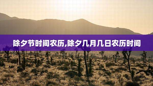 除夕节时间农历,除夕几月几日农历时间