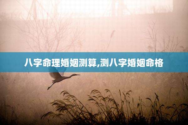 八字命理婚姻测算,测八字婚姻命格
