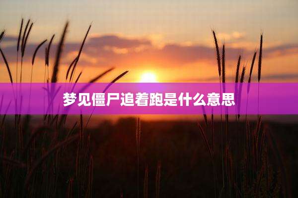 梦见僵尸追着跑是什么意思