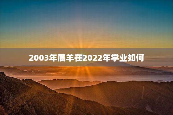 2003年属羊在2022年学业如何