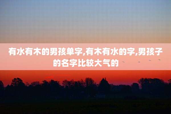 有水有木的男孩单字,有木有水的字,男孩子的名字比较大气的