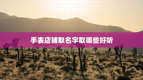 手表店铺取名字取哪些好听