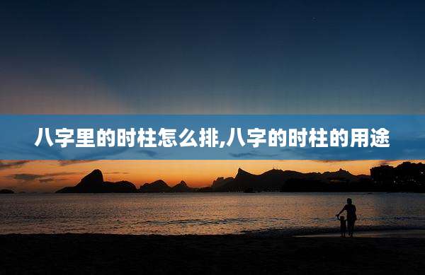 八字里的时柱怎么排,八字的时柱的用途