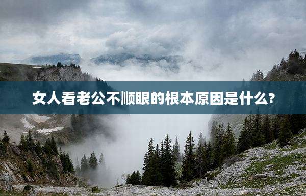 女人看老公不顺眼的根本原因是什么?
