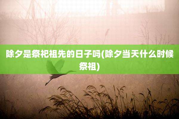 除夕是祭祀祖先的日子吗(除夕当天什么时候祭祖)