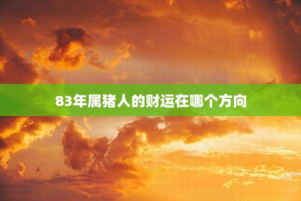 83年属猪人的财运在哪个方向