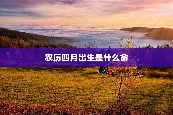 农历四月出生是什么命