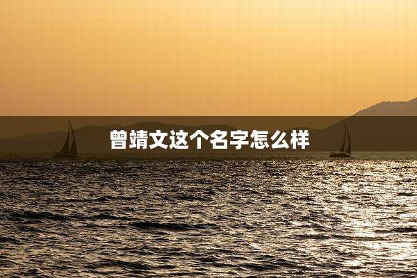 曾靖文这个名字怎么样