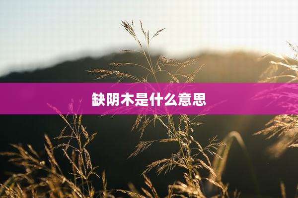 缺阴木是什么意思