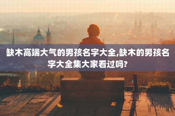 缺木高端大气的男孩名字大全,缺木的男孩名字大全集大家看过吗?