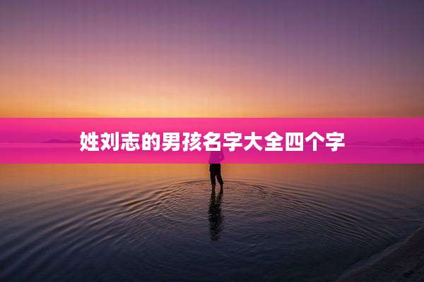 姓刘志的男孩名字大全四个字