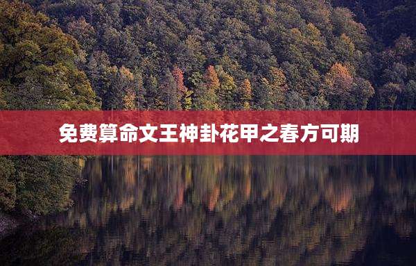 免费算命文王神卦花甲之春方可期