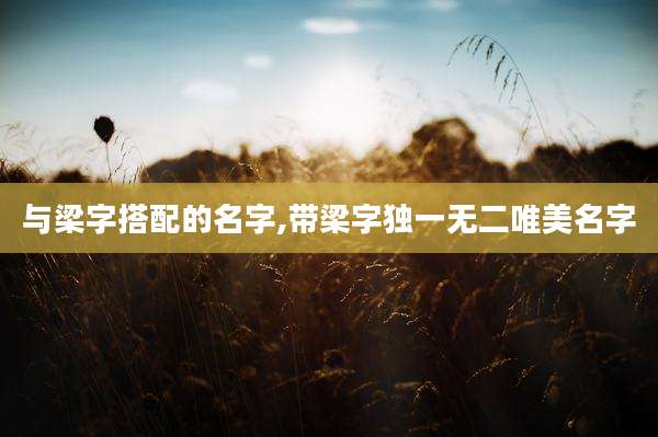 与梁字搭配的名字,带梁字独一无二唯美名字