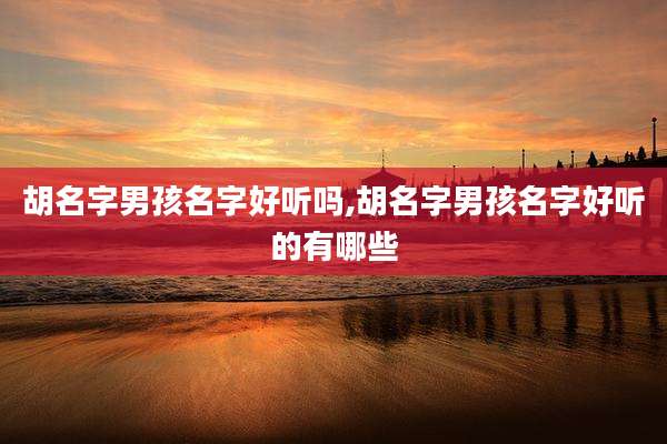 胡名字男孩名字好听吗,胡名字男孩名字好听的有哪些