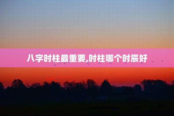 八字时柱最重要,时柱哪个时辰好