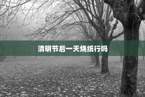 清明节后一天烧纸行吗