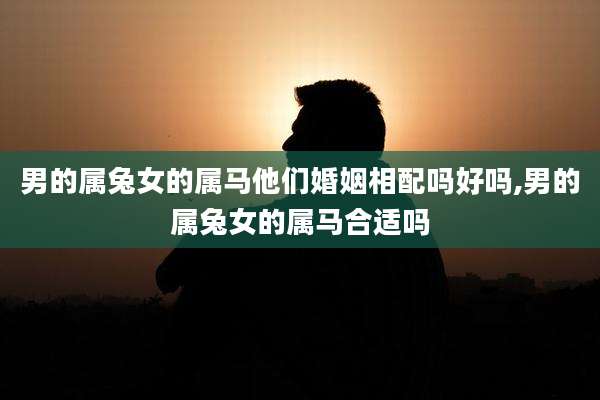 男的属兔女的属马他们婚姻相配吗好吗,男的属兔女的属马合适吗