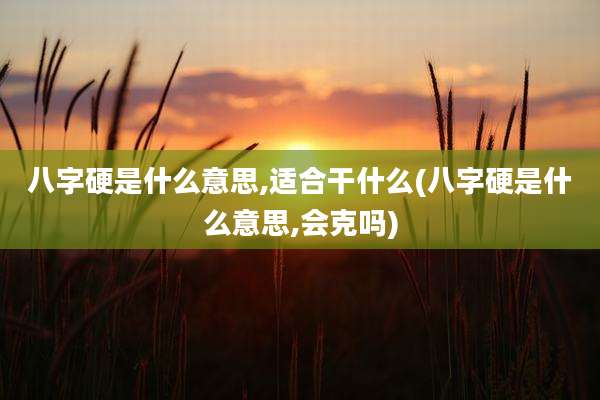 八字硬是什么意思,适合干什么(八字硬是什么意思,会克吗)