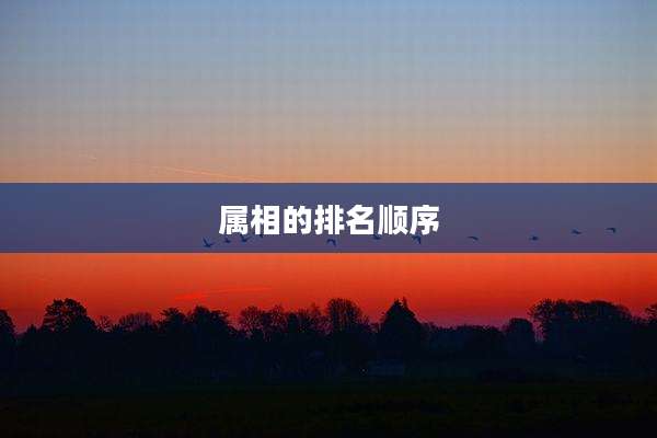 属相的排名顺序