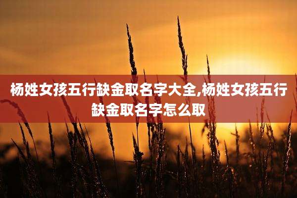 杨姓女孩五行缺金取名字大全,杨姓女孩五行缺金取名字怎么取