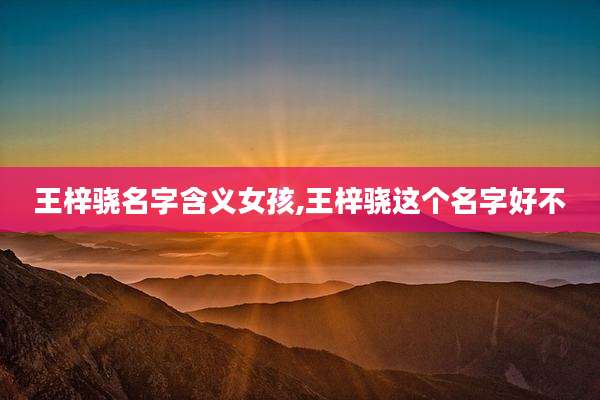 王梓骁名字含义女孩,王梓骁这个名字好不
