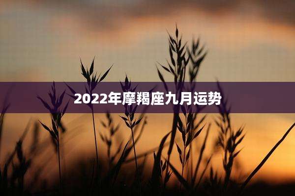 2022年摩羯座九月运势