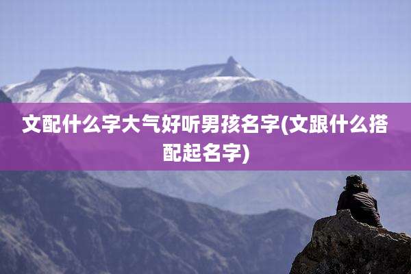 文配什么字大气好听男孩名字(文跟什么搭配起名字)