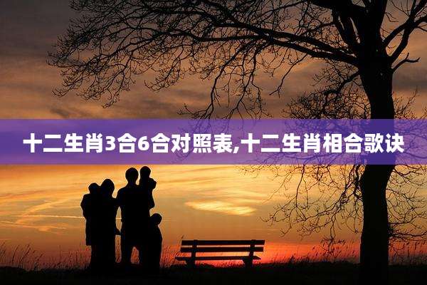 十二生肖3合6合对照表,十二生肖相合歌诀