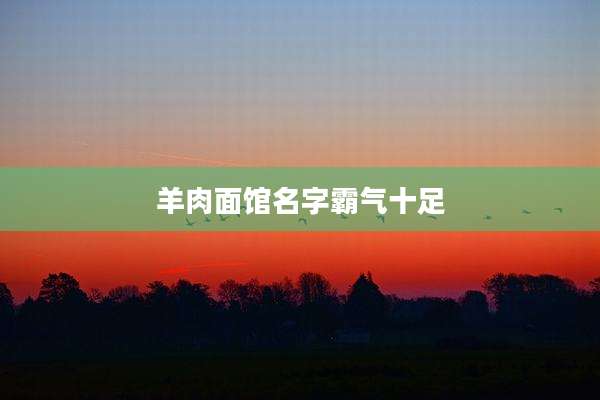 羊肉面馆名字霸气十足
