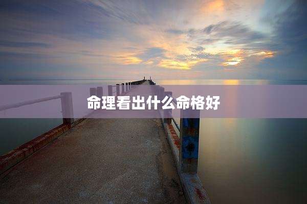 命理看出什么命格好