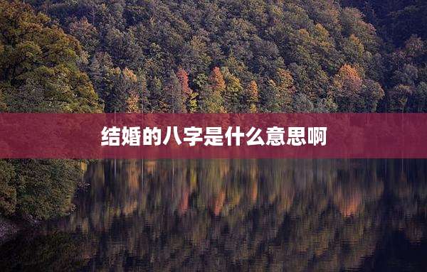结婚的八字是什么意思啊