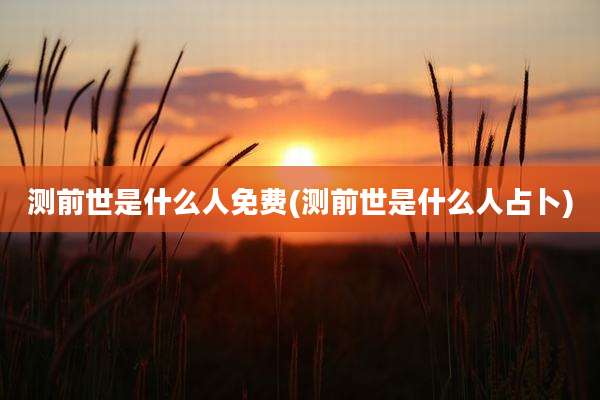 测前世是什么人免费(测前世是什么人占卜)