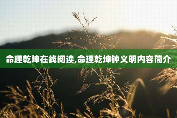 命理乾坤在线阅读,命理乾坤钟义明内容简介