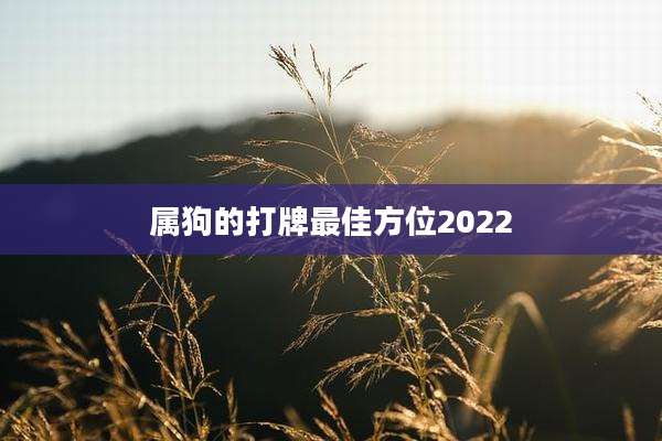 属狗的打牌最佳方位2022