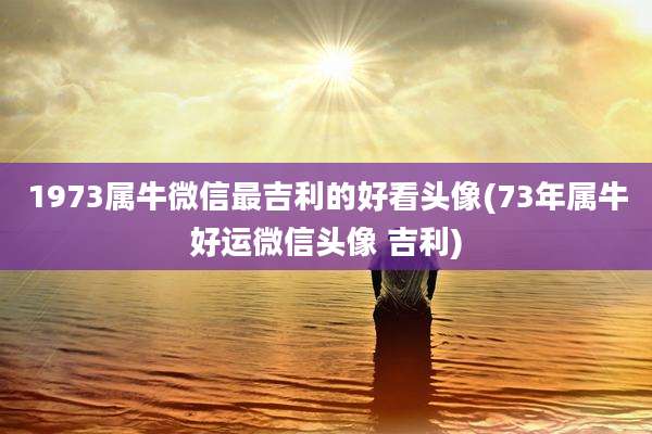 1973属牛微信最吉利的好看头像(73年属牛好运微信头像 吉利)