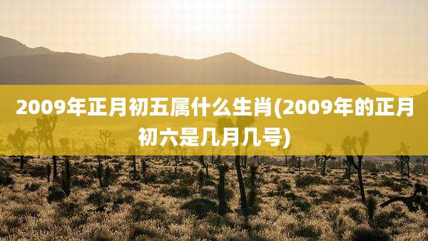 2009年正月初五属什么生肖(2009年的正月初六是几月几号)