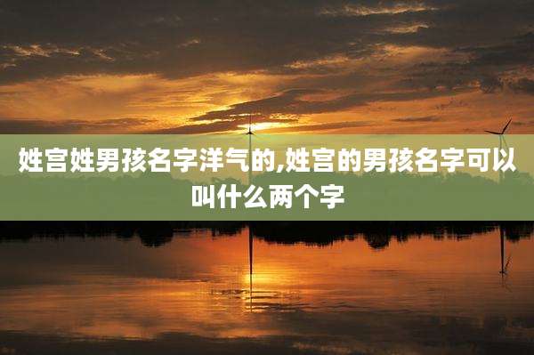 姓宫姓男孩名字洋气的,姓宫的男孩名字可以叫什么两个字
