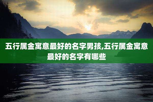 五行属金寓意最好的名字男孩,五行属金寓意最好的名字有哪些