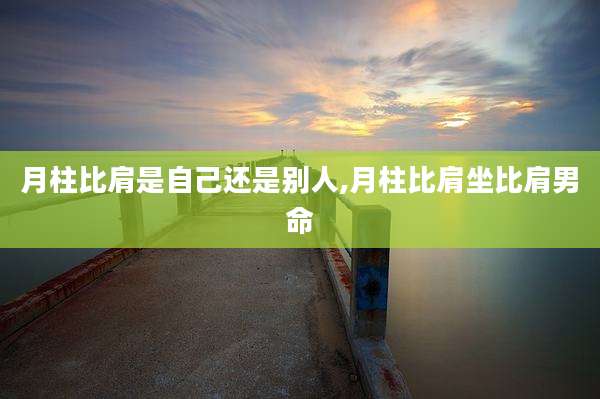 月柱比肩是自己还是别人,月柱比肩坐比肩男命
