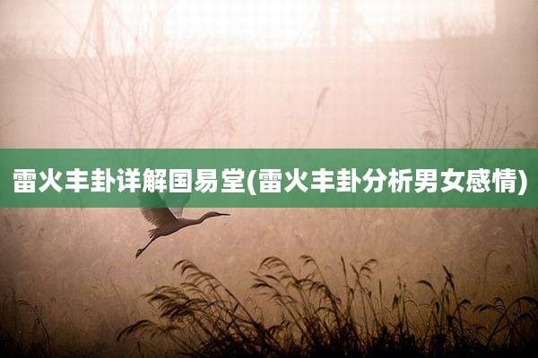 雷火丰卦详解国易堂(雷火丰卦分析男女感情)