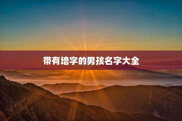 带有培字的男孩名字大全