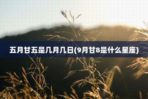 五月甘五是几月几日(9月甘8是什么星座)