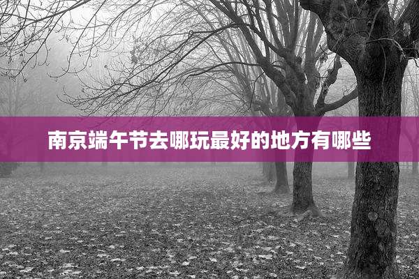 南京端午节去哪玩最好的地方有哪些